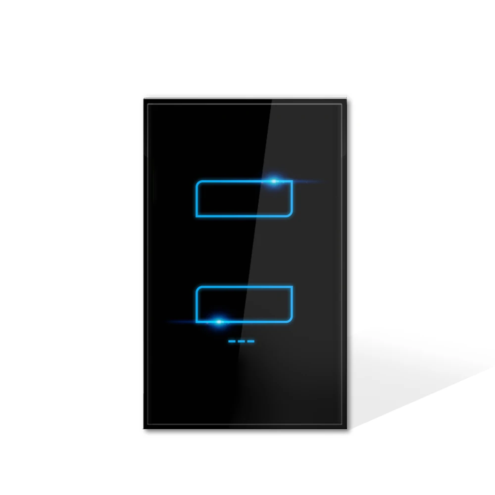 Zigbeeスマートホームタッチスクリーンライトスイッチオーストラリア規格2ギャング1ウェイLEDスイッチWifiスマートフォンアプリリモート