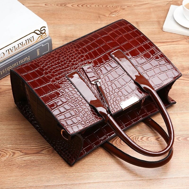 Luxury Womens Bags Designer Crocodile Pattern Shoulder Bag PU Leather Brand Woman Crossbody Casual Handbag  Women Tote Bags Sac