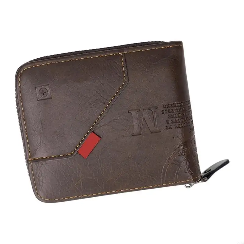 

Contemporary Men's Wallet PU Short Wallet Purse with Secure Zippers And Card Holder For Daily And Business Use 20CA