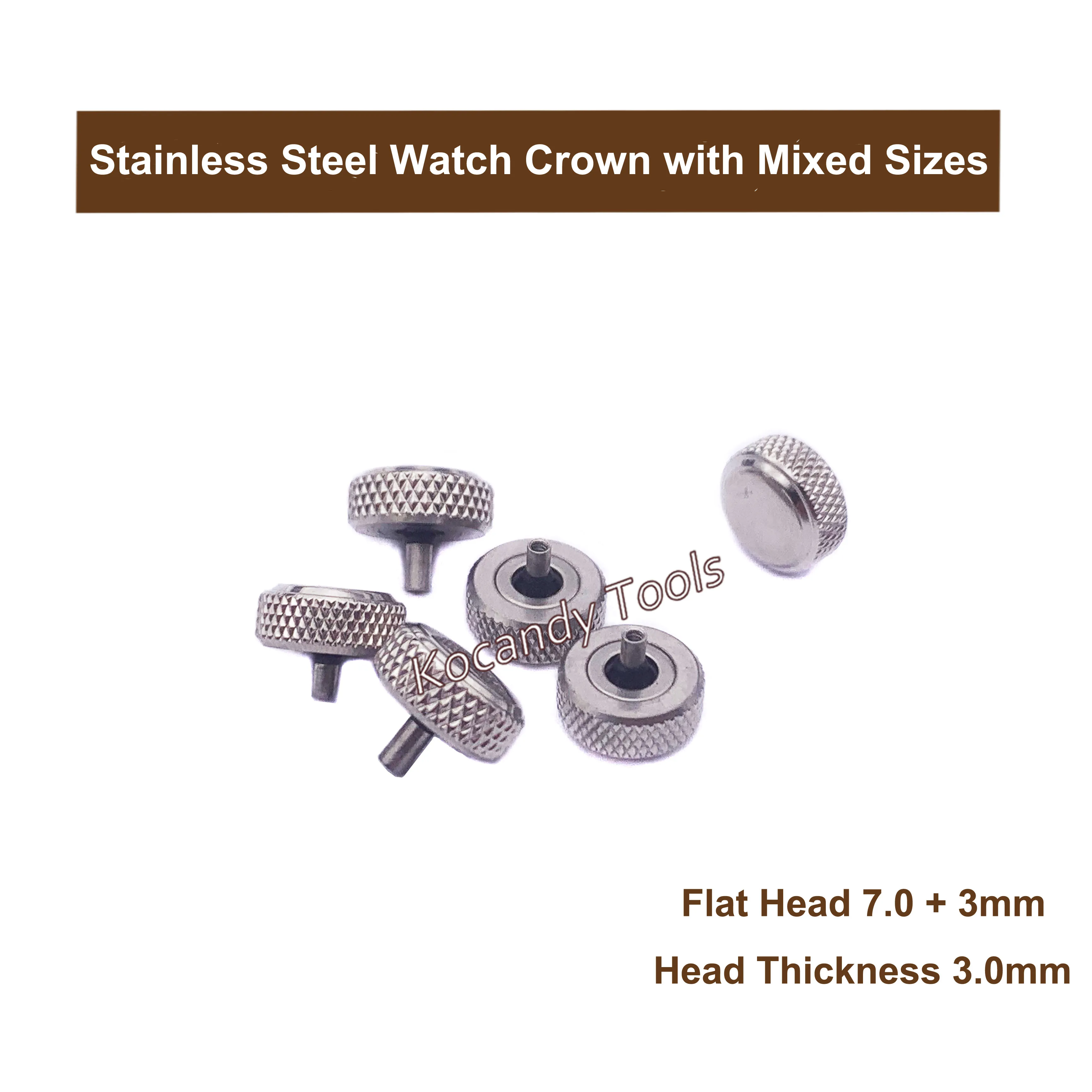 Stainless Steel Watch Crown Waterproof for Watch Repair and Replacement With Mixed Sizes