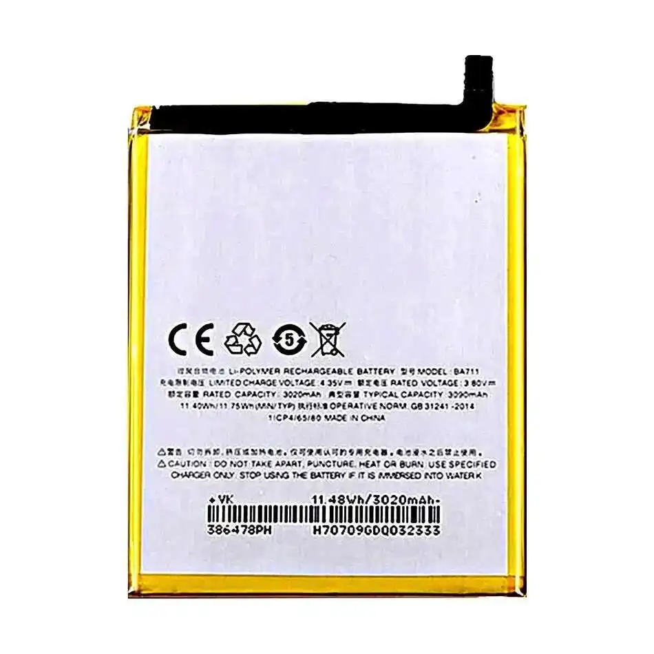 

Аккумулятор для мобильного телефона BA711 с быстрой зарядкой для Meizu M6 M6 Mini M6Mini 3020 мАч