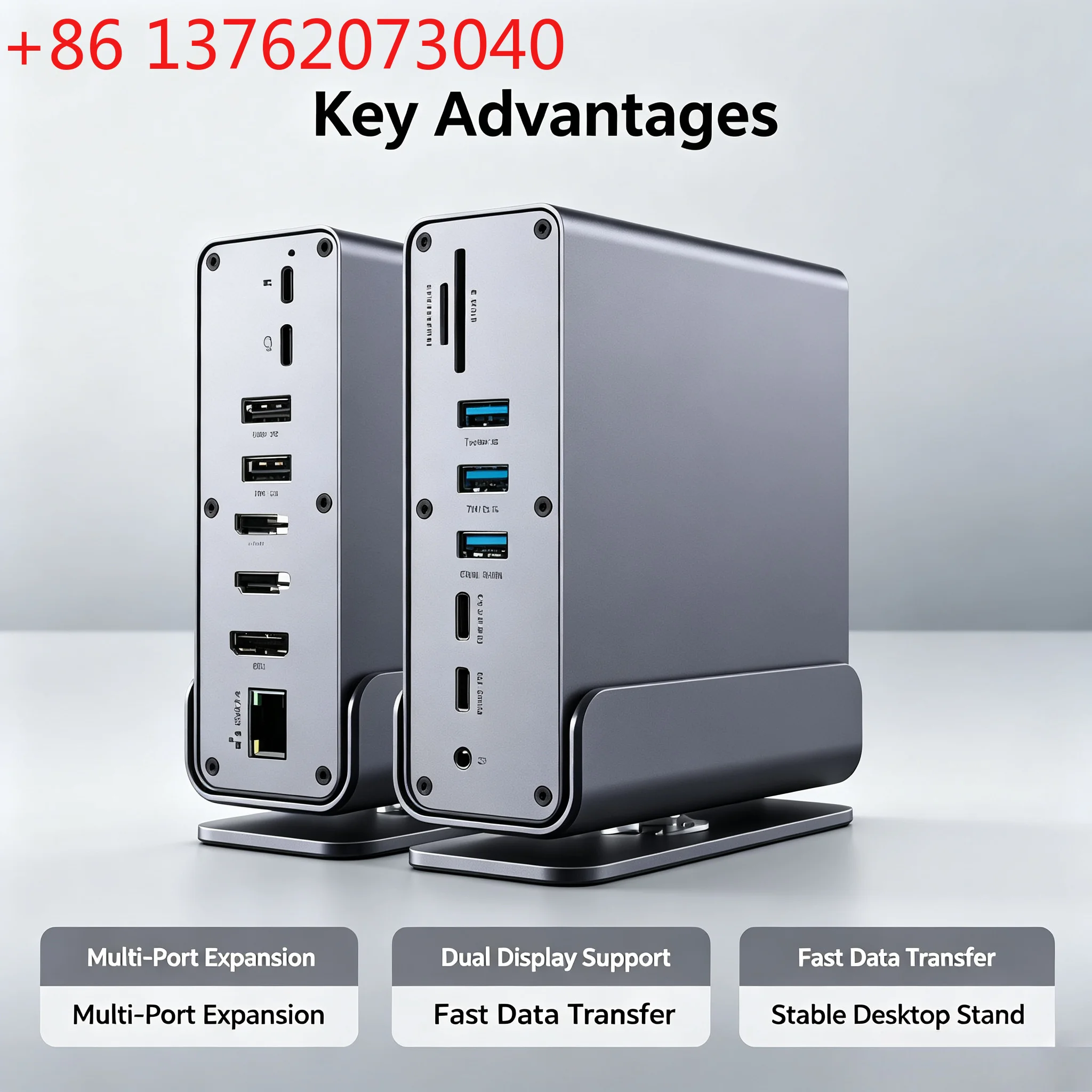 Type-C docking station 15-in-1 compatible with Thunderbolt 4 Gigabit Ethernet port desktop vertical USB multi-interface splitter