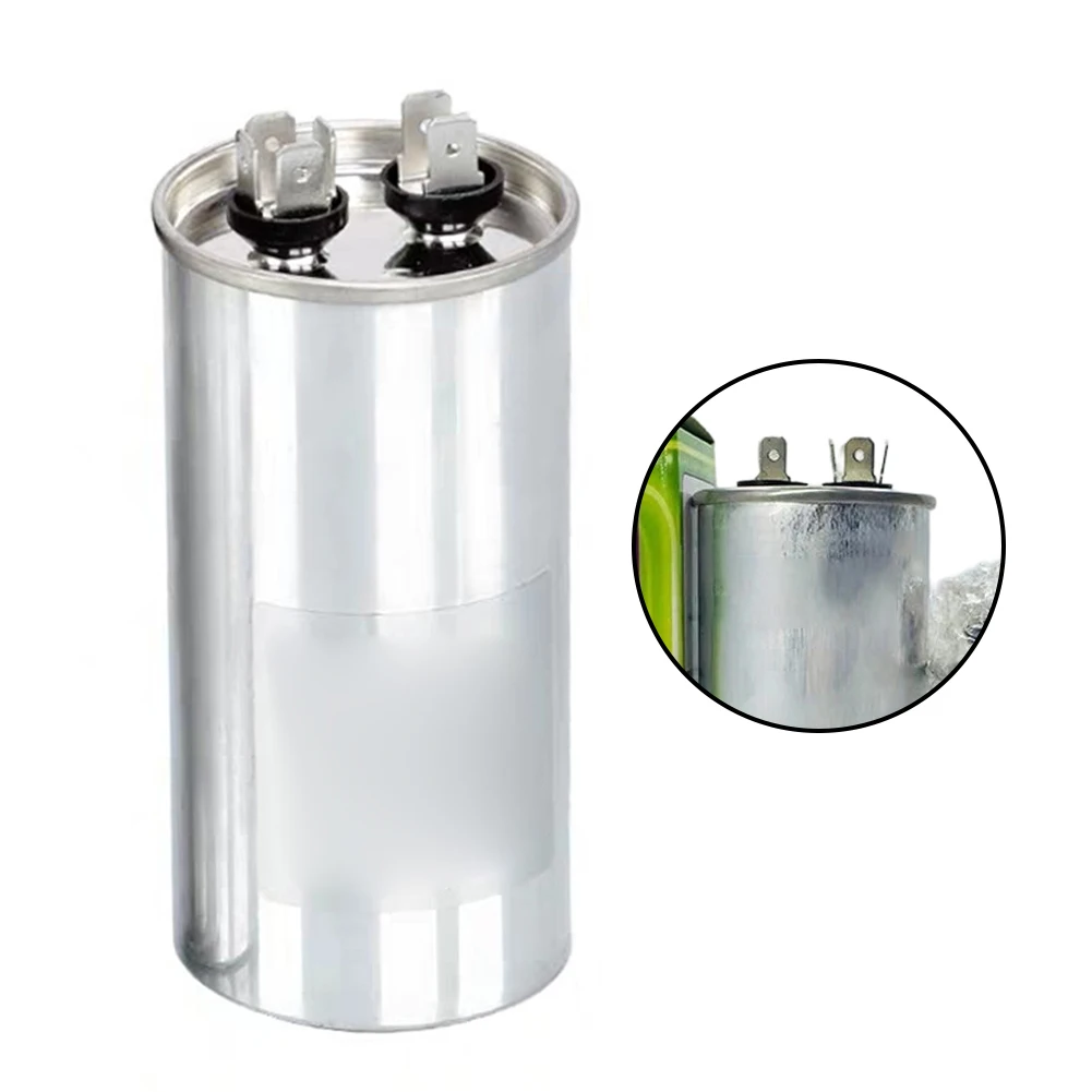 70uF 450V AC CBB65 Dual Run Capacitor For Air Conditioner Heat Pump Motor Start Replacement Part Silver Metal Case