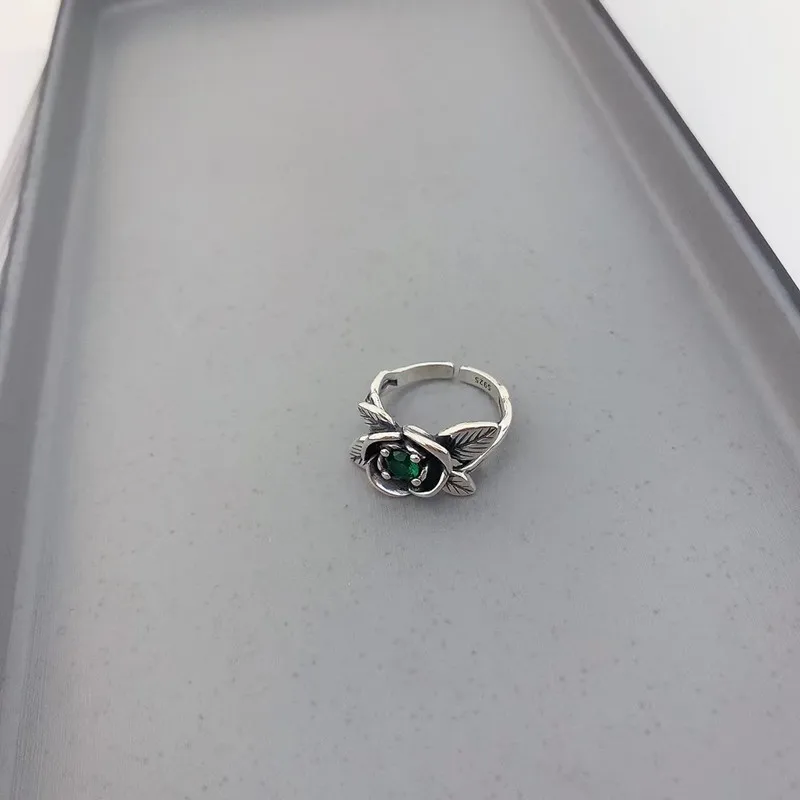 VENTFILLE 925 Sterling Silber Metall Blumenmuschel Geometrische Ringe für Frauen Französische Retro Romantische Offene Thai Silber Ringe – Detail 16