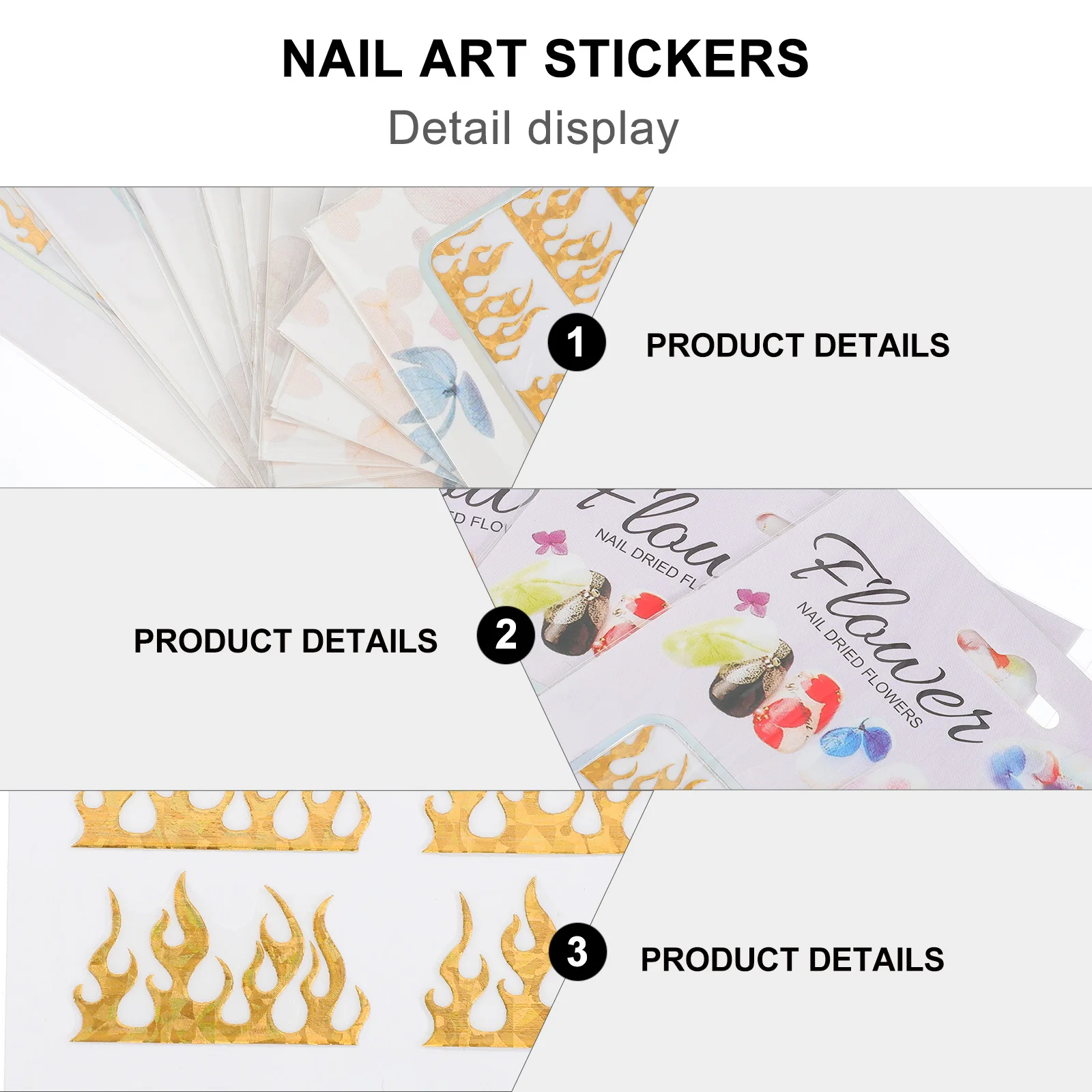 

10 Sheets Nail Art Stickers Manicure Women Decals Gothic Transfer Paper Decorations