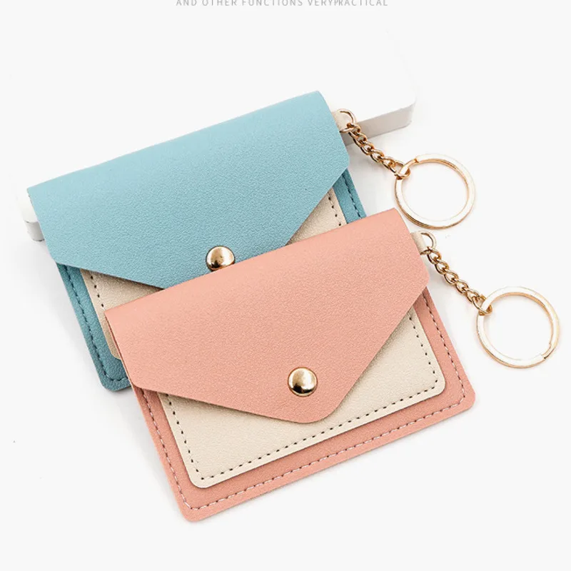 

New Candy Colored Multi Slot Coin Purse, Keychain, Bus Holder, Fashionable Thin Design, Extremely Simple Style Card Bag