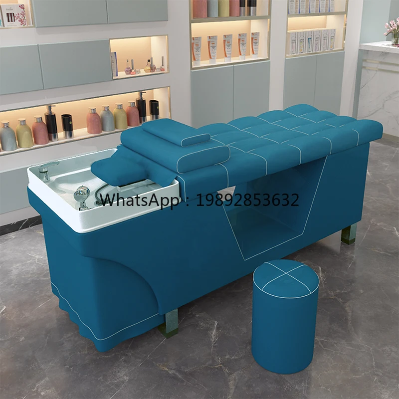 Shampoo Chair Barber Shop with Water Heater Intelligent Constant Temperature Water Circulation Fumigation Head Treatment Bed