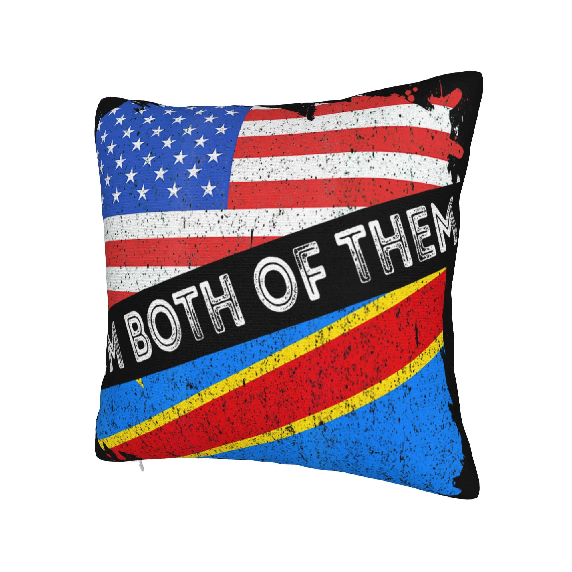 Republic Of Congo Congolese Flag Pillowcase Stuff Soft Cushion Cover Gift  Throw Pillow Case Cover Home Multi-Size