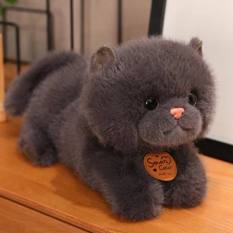 

25CM Laid-back and Cute Pet Cat Plush Toy Adorable and Soft Lying Kitten Doll Perfect for Children's Festival Birthday