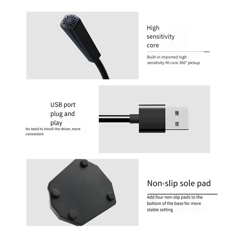 Q2 Desktop Gooseneck Condenser Microphone XLR Conference Microphone For Meetings/Voice/Games, 3.5Mm Easy To Use