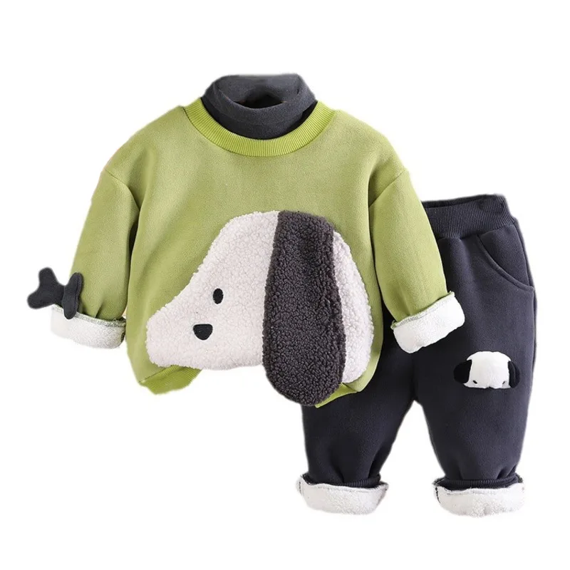 

New Winter Fashion Baby Girls Clothes Suit Children Boys Thicken T-Shirt Pants 2Pcs/Sets Toddler Casual Costume Kids Tracksuits