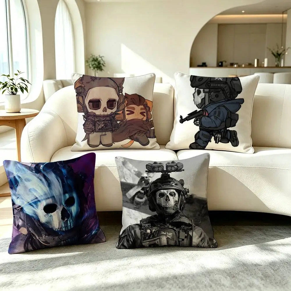 C-Call of Duty Game Pillow Case Square Double-Sided Sofa Cushion Cover Bedroom Bedside Pillow