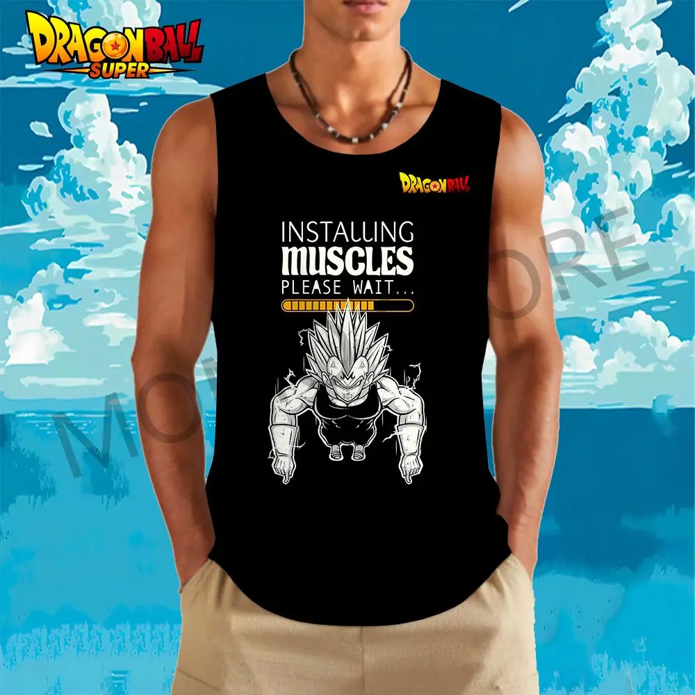 

Kid's Tank Top GYM Dragon Ball Goku Men's Vest 110-6XL Oversized Anime Fashion Sportswear Man O Neck Streetwear Bodybuilding