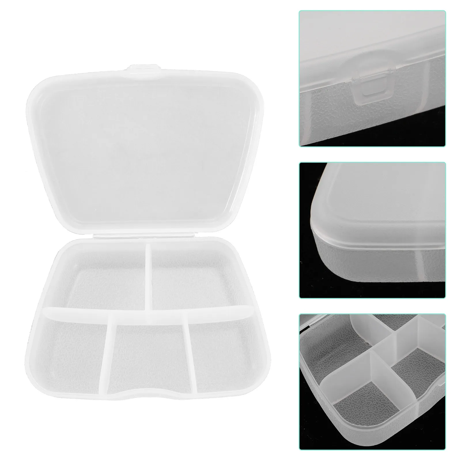 6Pcs Weekly Pill Organizer Boxes Portable Dust Proof Moisture Proof Medicine Storage Cases for Home Travel School Office