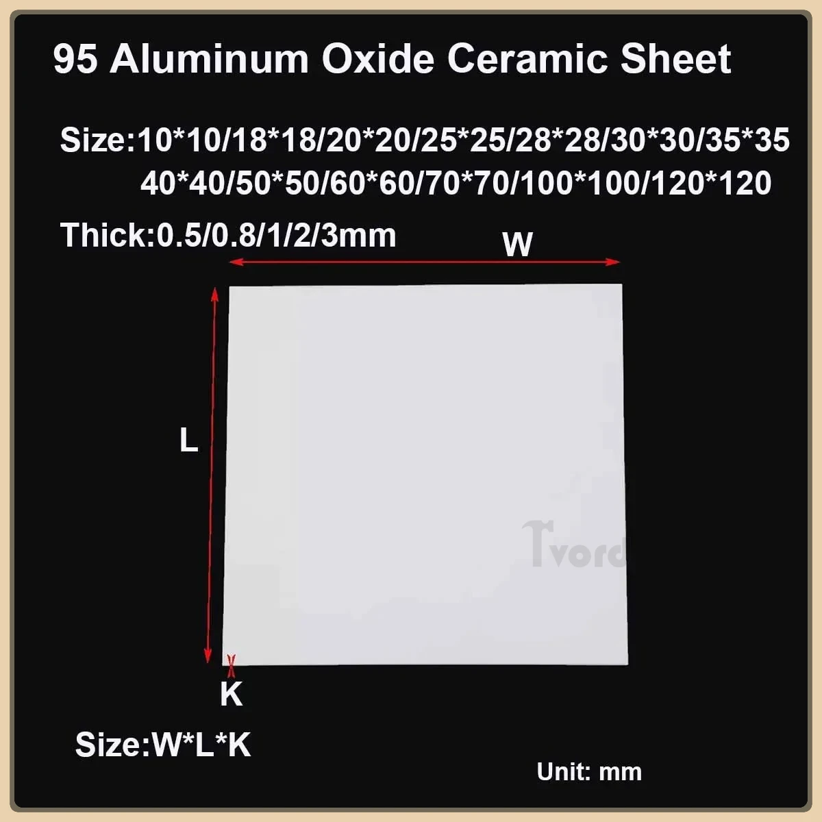 

95 Aluminum Oxide Ceramic Sheet Board Wear Resistance Insulating Substrate Plates High Temperatur Thickness0.2/0.5/1/2/3mm
