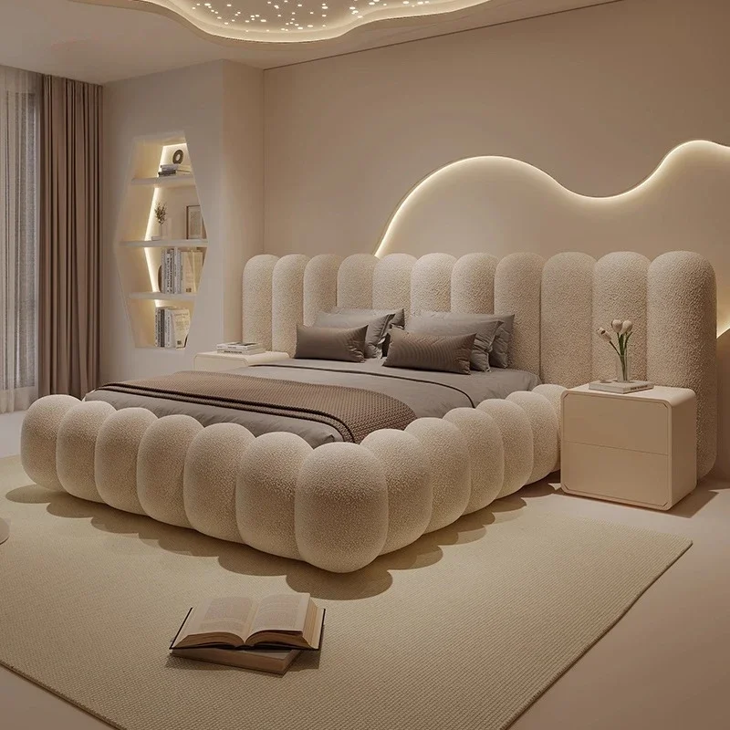 

Luxury Light Modern Double Bed Creative Fashion Elegant Comfortable Queen Size Bed Mid Century 180x200 Cama Box Casal Furniture