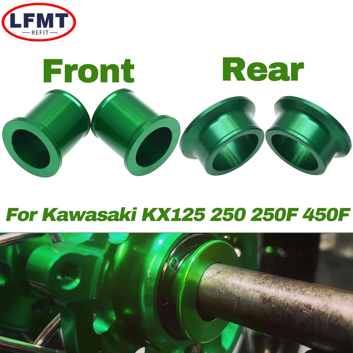 

For Kawasaki KX125 KX250 KX250F KX450F KLX450R Motorcycle CNC Front Rear Wheel Hub Spacer Fork Bushing KX 125 250 250F 450F 450R