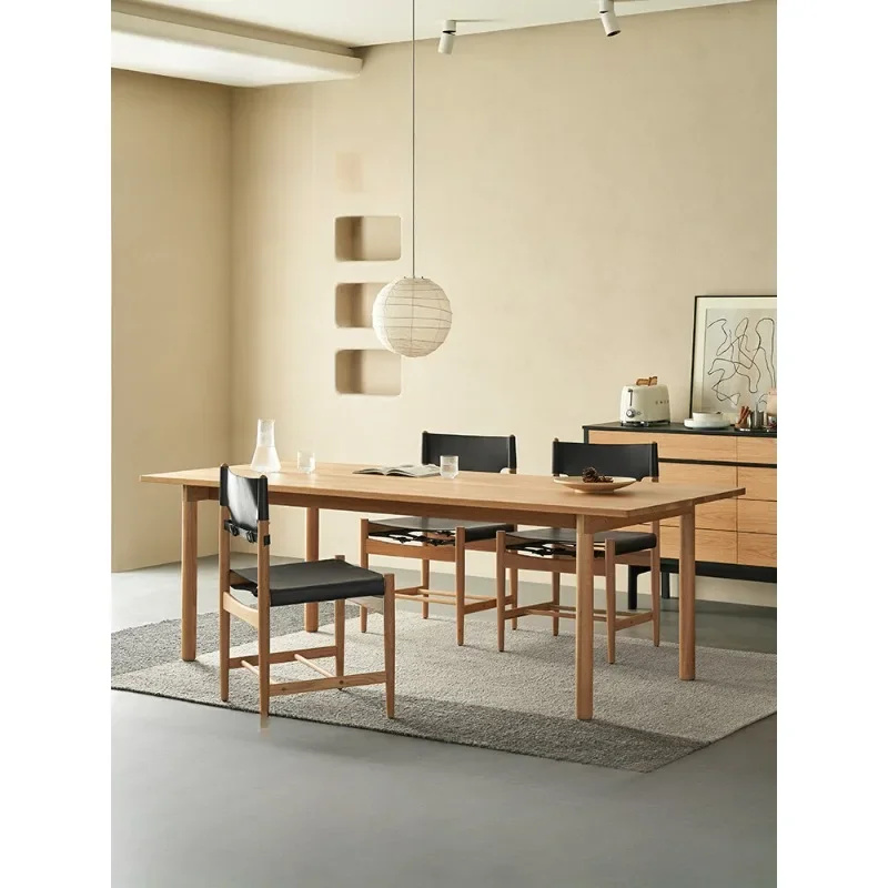Nordic geometric dining table set | Natural texture of native oak, interpreting the simple aesthetics of modern restaurants |