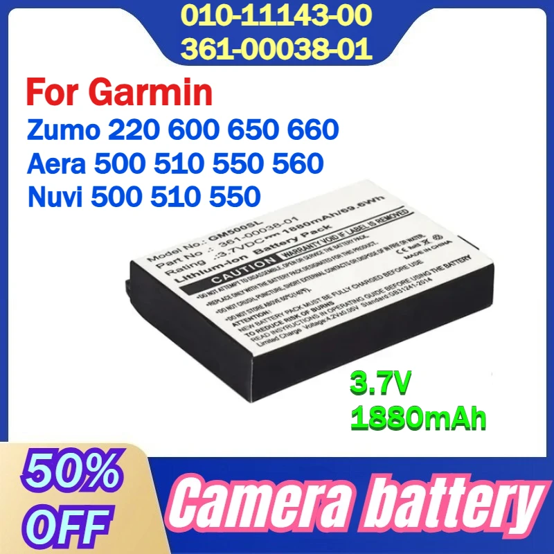 

3.7V 1880mAh 010-11143-00 361-00038-01 Battery for Garmin Nuvi 500 510 550 Aera 500 510 550 560 Zumo 220 600 650 660 Batteries