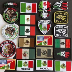 Mexico National Flag,Eagle Badge Applique Embroidery Patches,Military Tactical Emblem Stickers For Armband Backpack