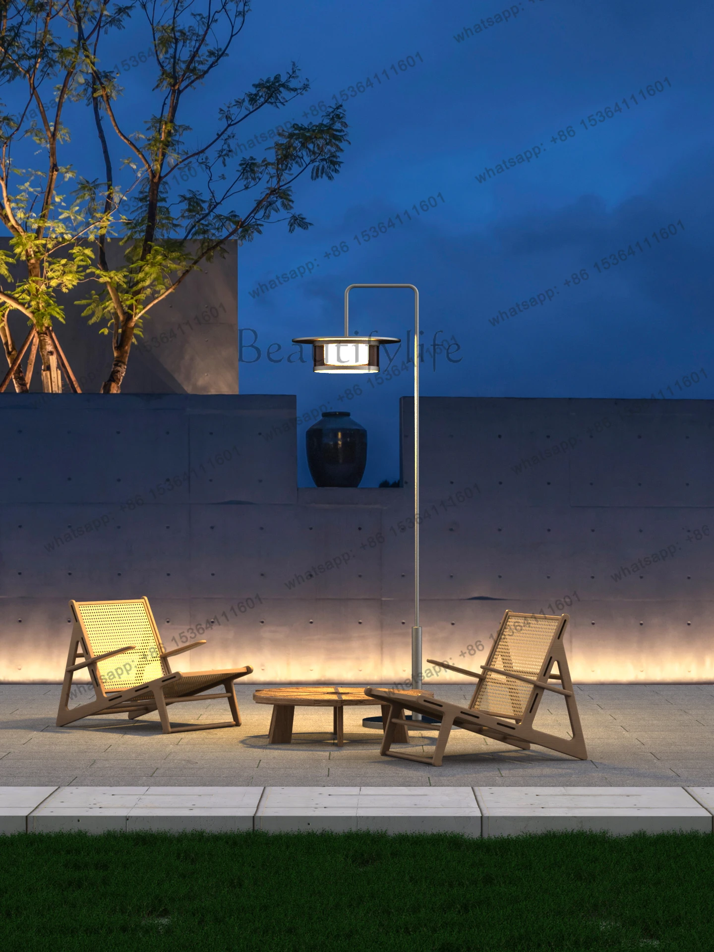 Modern Solar Outdoor Garden Light Community Villa Garden Leisure Area High Pole Floor Garden Landscape Light
