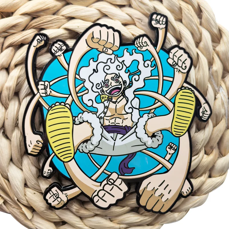 ONE PIECE металлические эмалированные булавки Luffy Gear5 сумка брошь мультфильм аниме значки джинсовая булавка на лацкан ювелирное украшение подарок для фанатов друзей