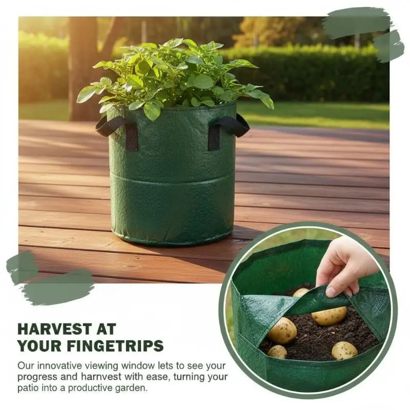 [E] Garden Planting Bag, With Handles 3/5/7/10 Gallon , High Quality Garden Tools PE Plant Bag Vegetable Tomato Potato Flower