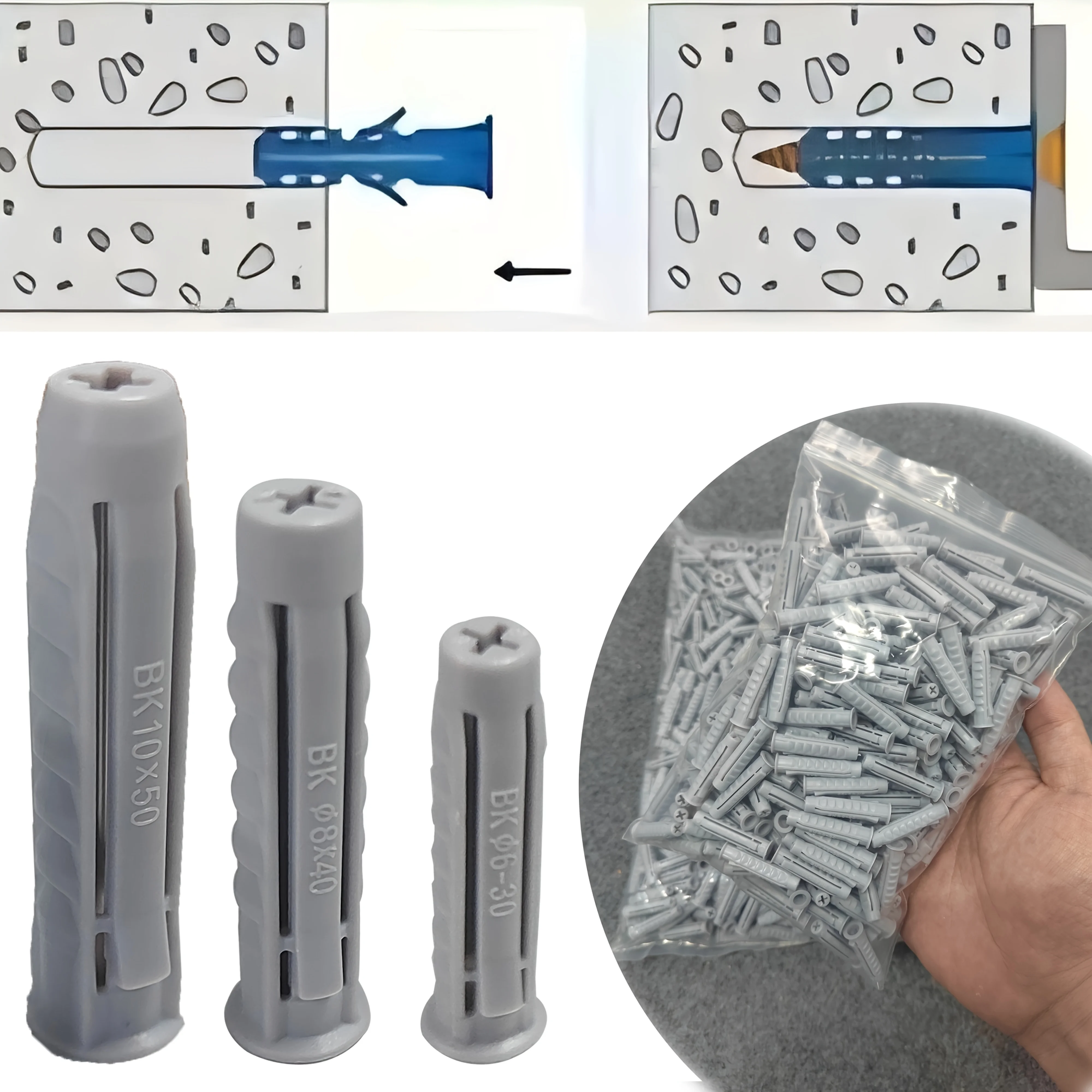 50-Piece Heavy-Duty Plastic Expansion Plugs - Leak-Proof Threaded PE Pipe Plugs for DIY & Construction image 5