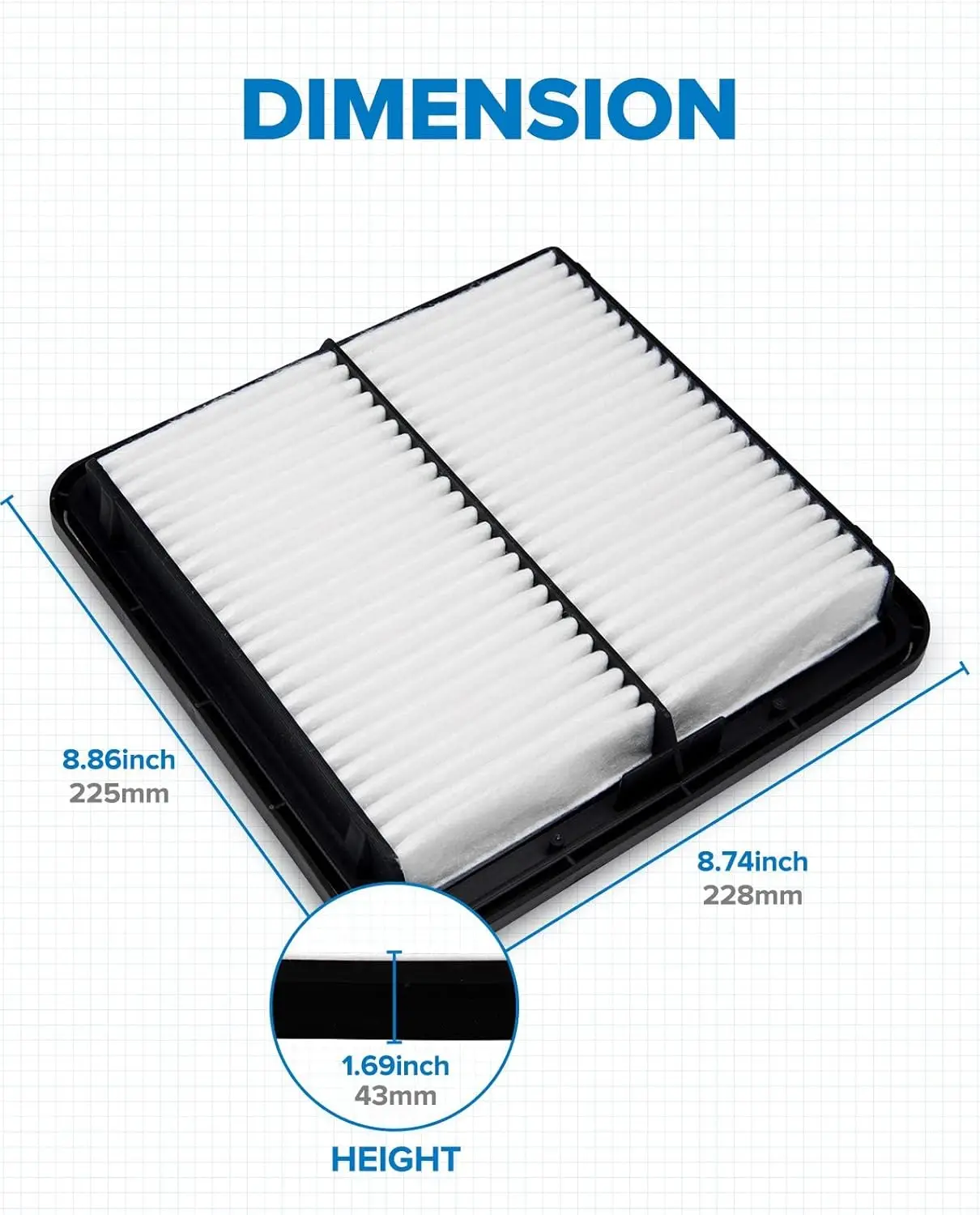 Filtro de aire del motor CA9997 de repuesto para Subaru Impreza (2008-2016), Legacy (2005-2019), Outback (2005-2019), WRX (2015-2018), F