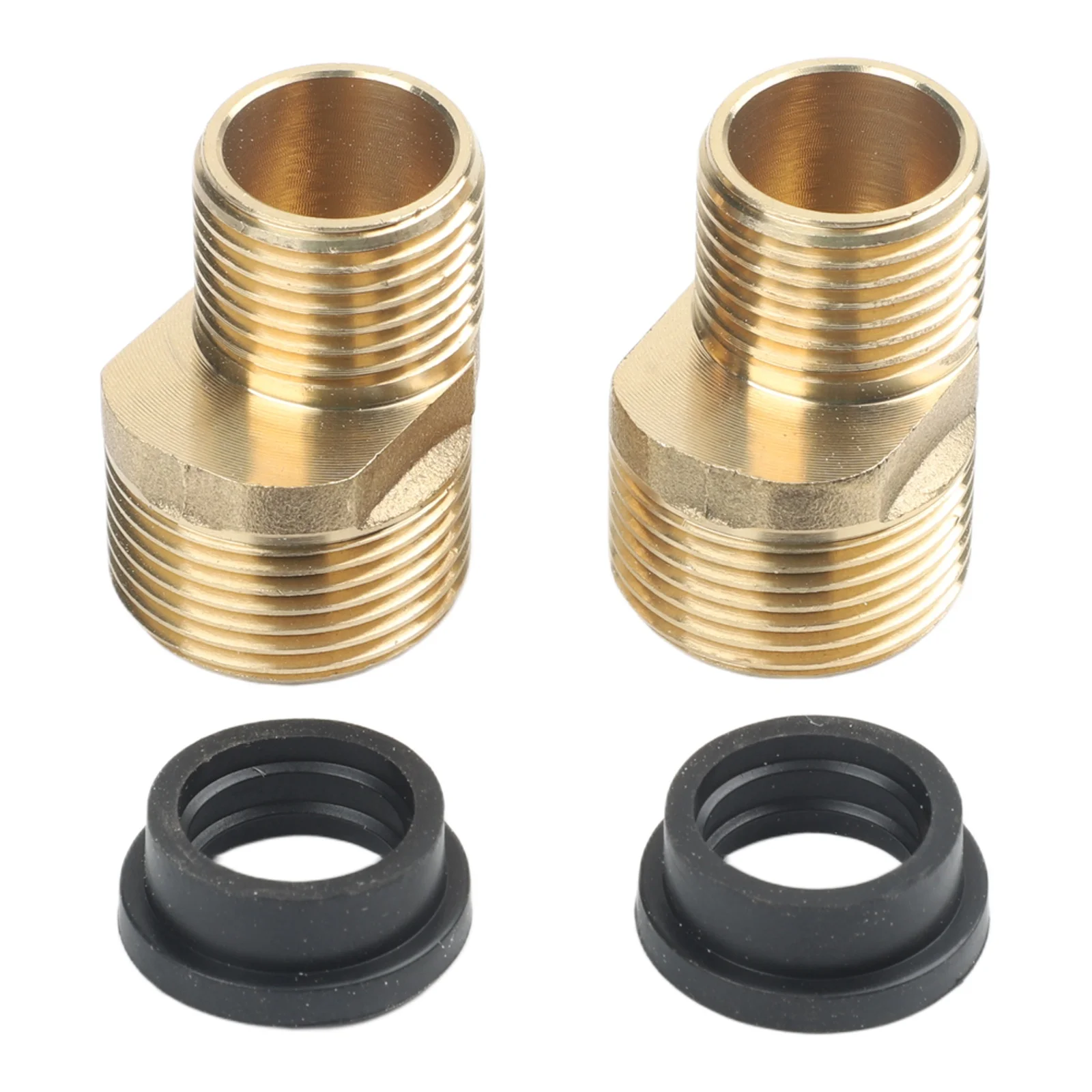 Shower Faucet Curved Foot S-Connector 2PCS Brass 35mm with Adjustable Crank Range 140mm to 160mm for G1/2 G3/4 Fittings