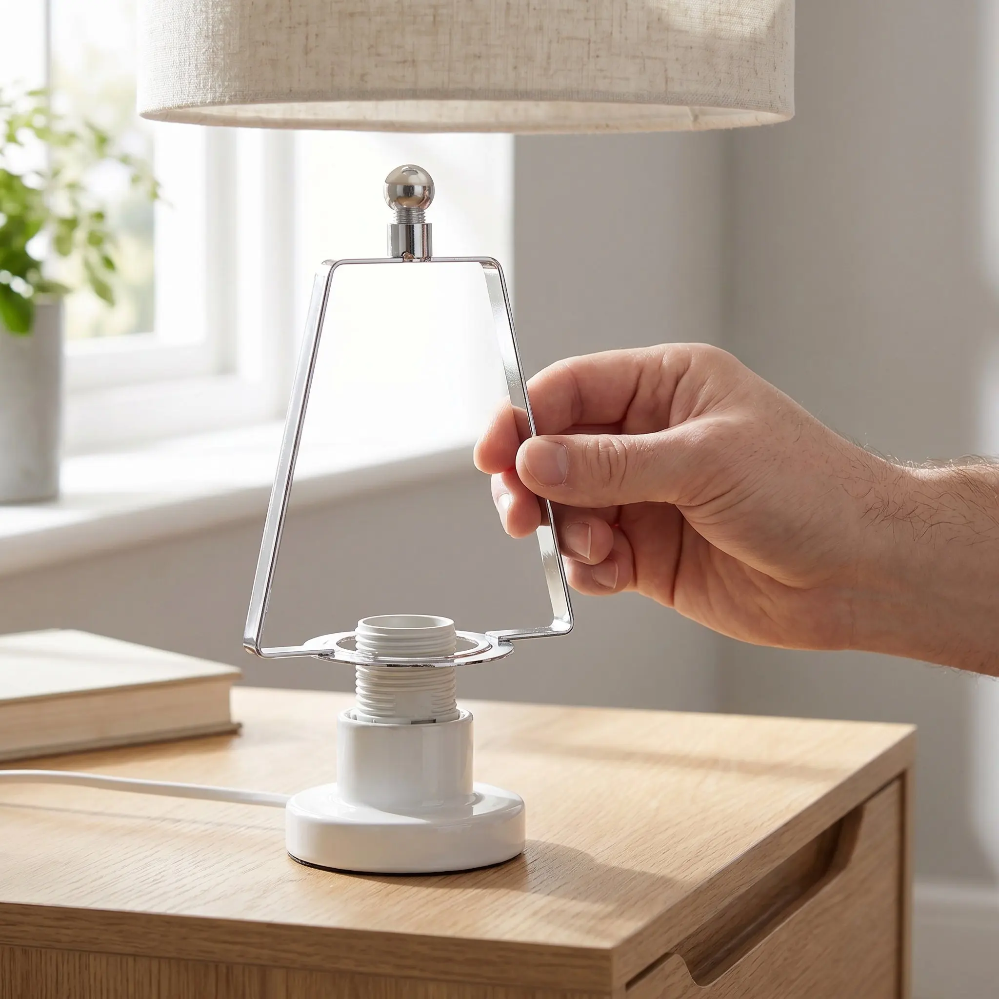 2Pcs E27 Lamp Harp Bullhorn Shade Support Bracket Lampshade Holder Frame Table Floor Lamp Repair Parts Lampshade Frame for E27