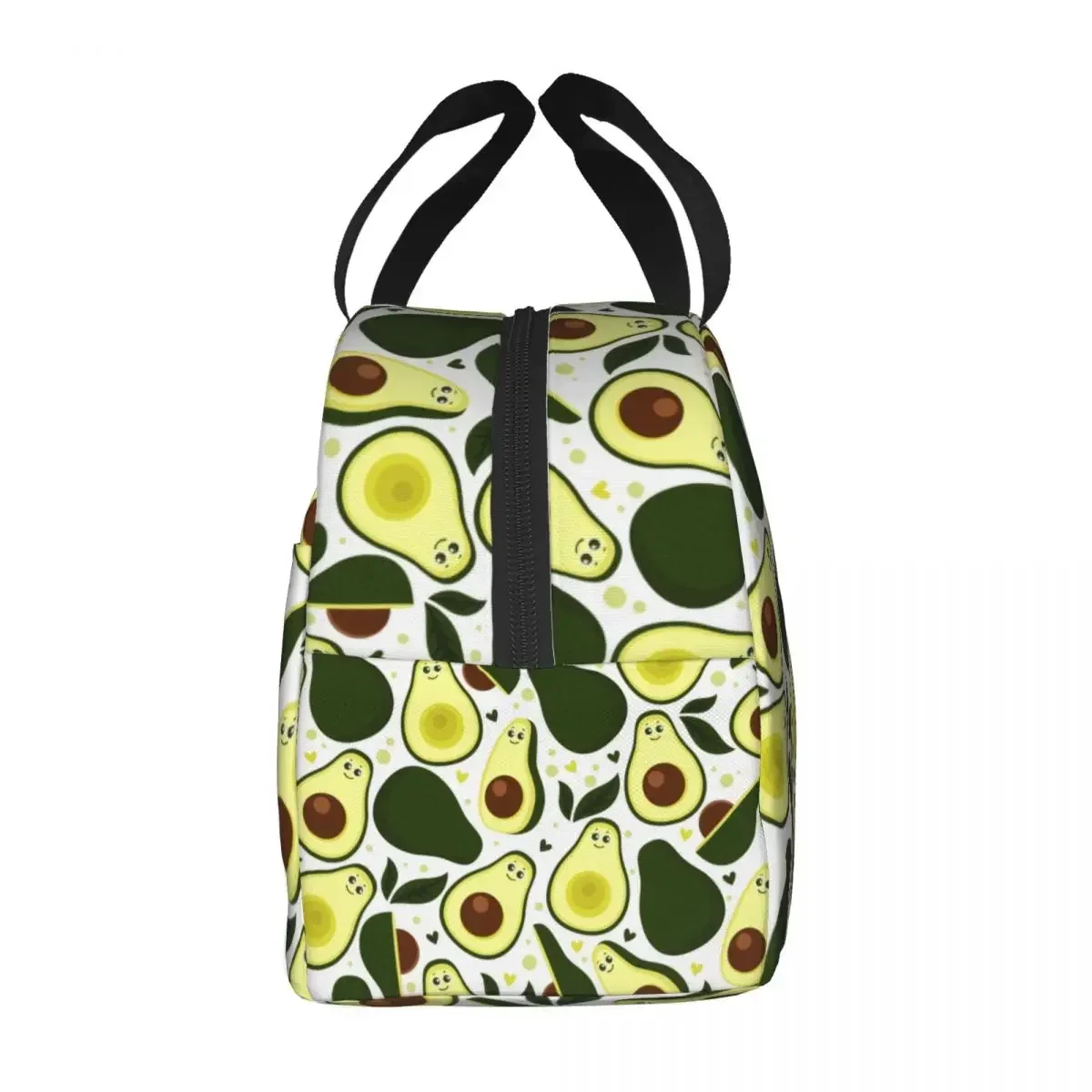 Vegan Fruit Avocado Print Insulated Lunch Tote Bag for Women Cooler Thermal Food Lunch Box For School Work Travel Picnic Bags