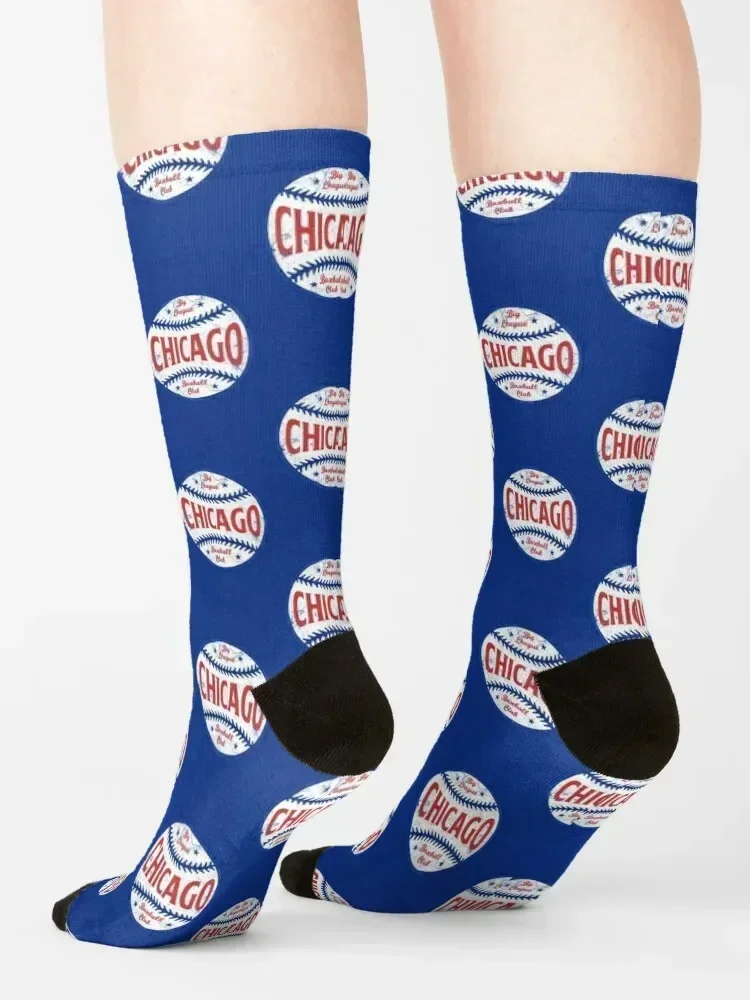 Chicago Retro Big League Baseball - Blue Socks heated floral tennis sheer Socks For Women Men's