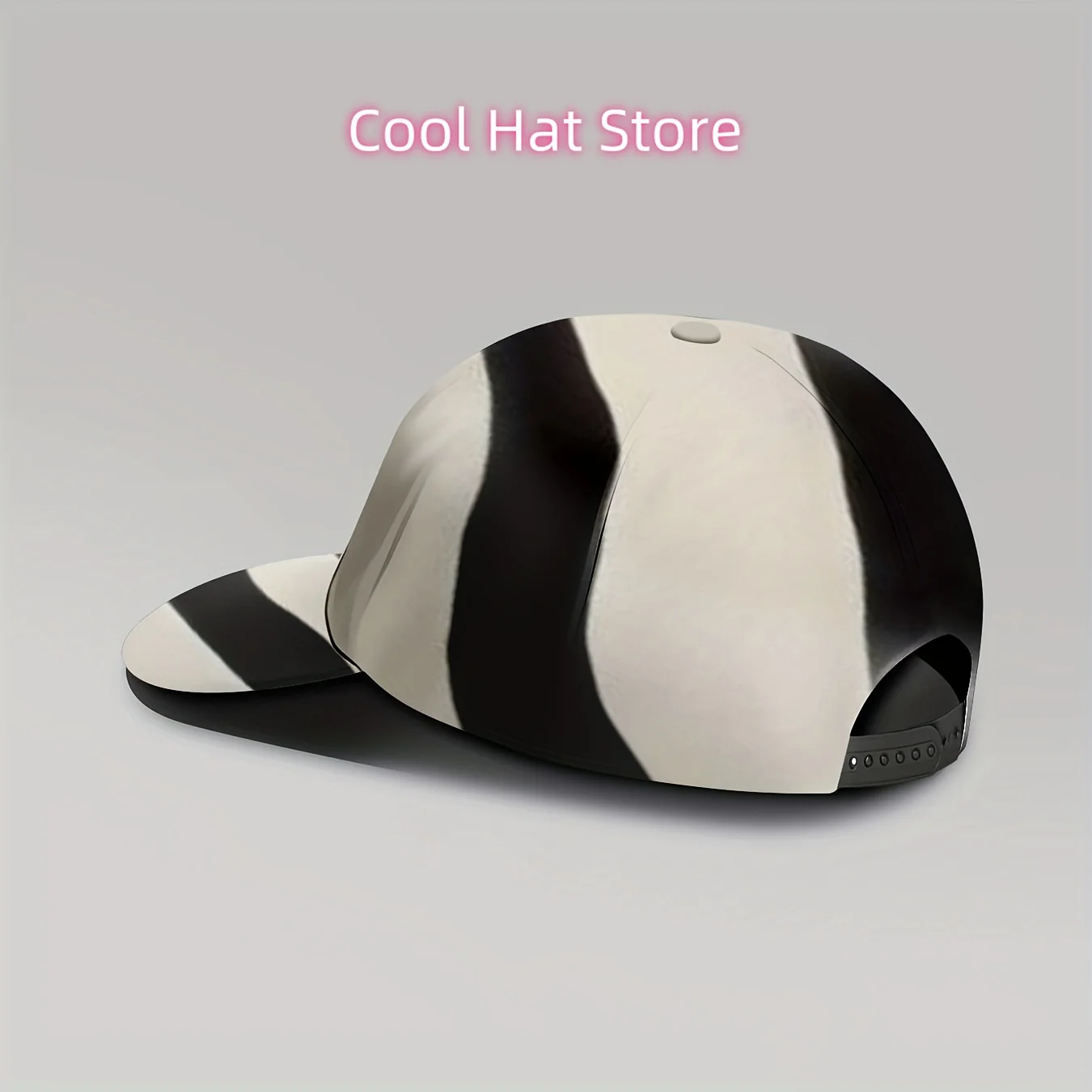 1pc Men's & Women's Zebra Print Baseball Cap - Adjustable & Sun Hat with Black/White/Orange Stripes, Lightweight Breathable Unis