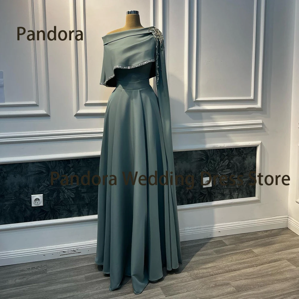 Pandora elegante vestido de noche formal para mujer, largo hasta el suelo, línea A, sin tirantes, cuentas, lentejuelas, boda, fiesta de cumpleaños