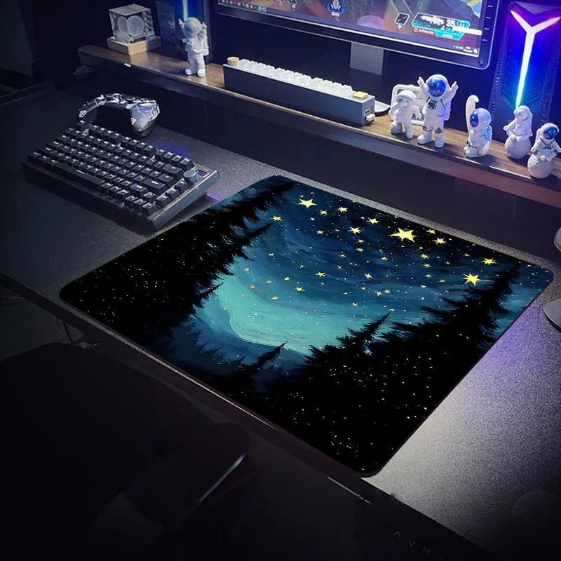 Colorful Night Scene Mouse Pad Waterproof Mat Pc Gamer Accessories Office 40x45 Computer Table Rug Playmat Mousepad Aesthetic