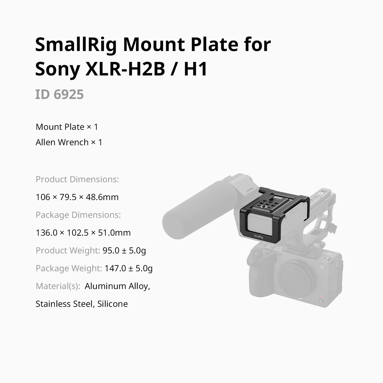 SmallRig FX5 "HawkLock" Kamera-Cage für Sony FX5 mit Klemme für HDMI-Kabel, Top-Platte mit 1/4"-20 / 3/8"-16 Arca-Typ Schnellwechselplatte – Detail 30