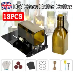 19PC Glass Bottle Upgrade Version Square and Round Wine Beer Glass Sculptures Cutter for DIY Glass Cutting Machine Metal Pad