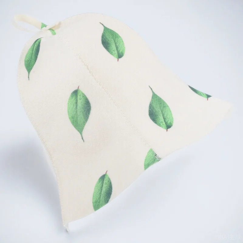 Stylowy filcowy kapelusz do sauny, wygodny, chłonny kapelusz kąpielowy dla kobiet i mężczyzn, chroni głowę i oczy podczas sauny, domowe czepki kąpielowe.