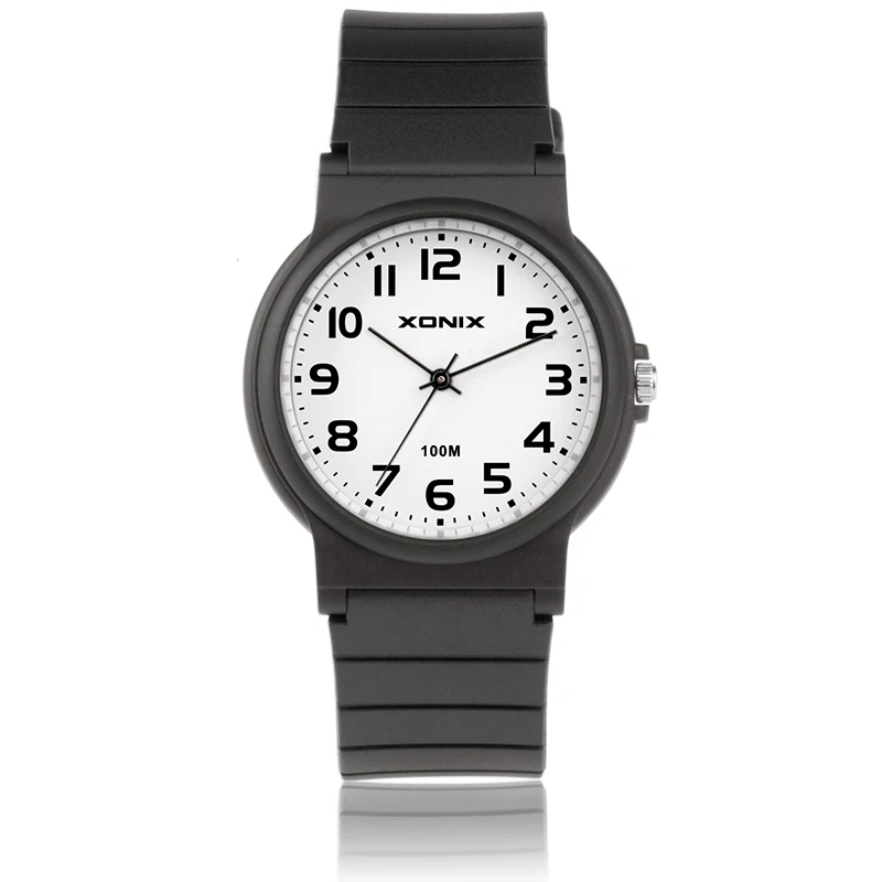 XONIX ساعة سوداء للنساء الأزواج نفس النمط كلاسيكي مؤشر كوارتز مقاوم للماء 100 متر طالب بسيط SP & RO
