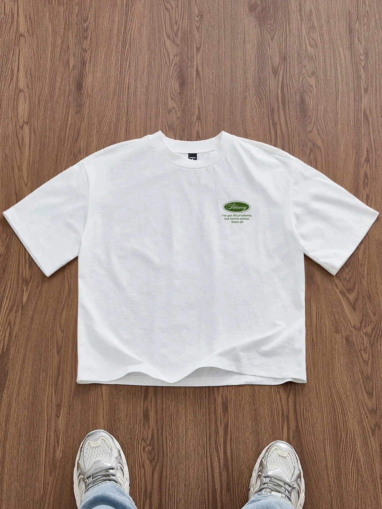 2026 Minimalist Green Round Pattern Print Mens T Shirt Back Text Graphic Oversized Short Sleeve Tee, Relaxed Casual Daily