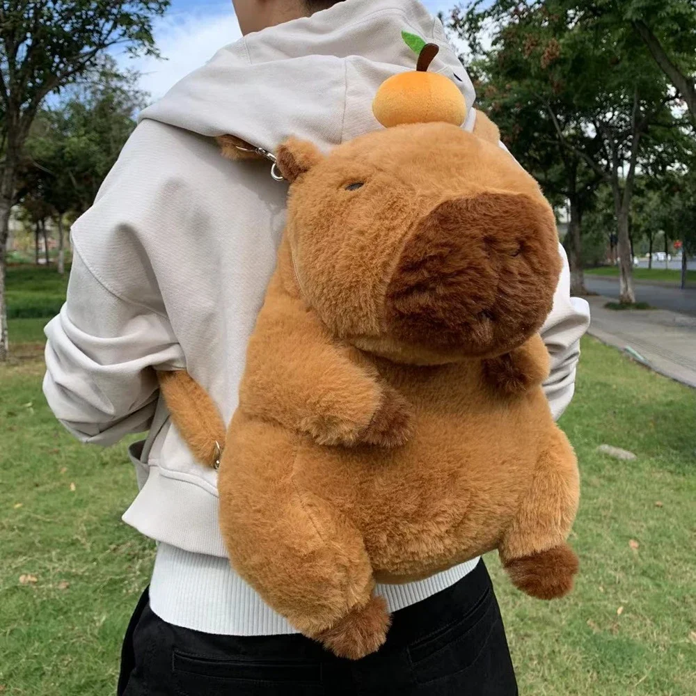 Capybara Plush Backpack Kawaii Fashion Plushie Doll Fur Bag Children\'s Bag Shoulder Bag Mini Knapsack Bags Gifts For Girlfriend