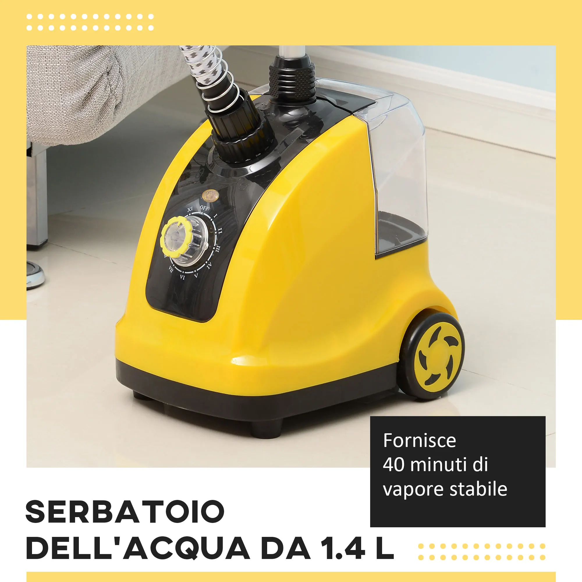 هومكوم مكواة بخار عمودية منزلية احترافية بقوة 1.4 لتر 1950 وات