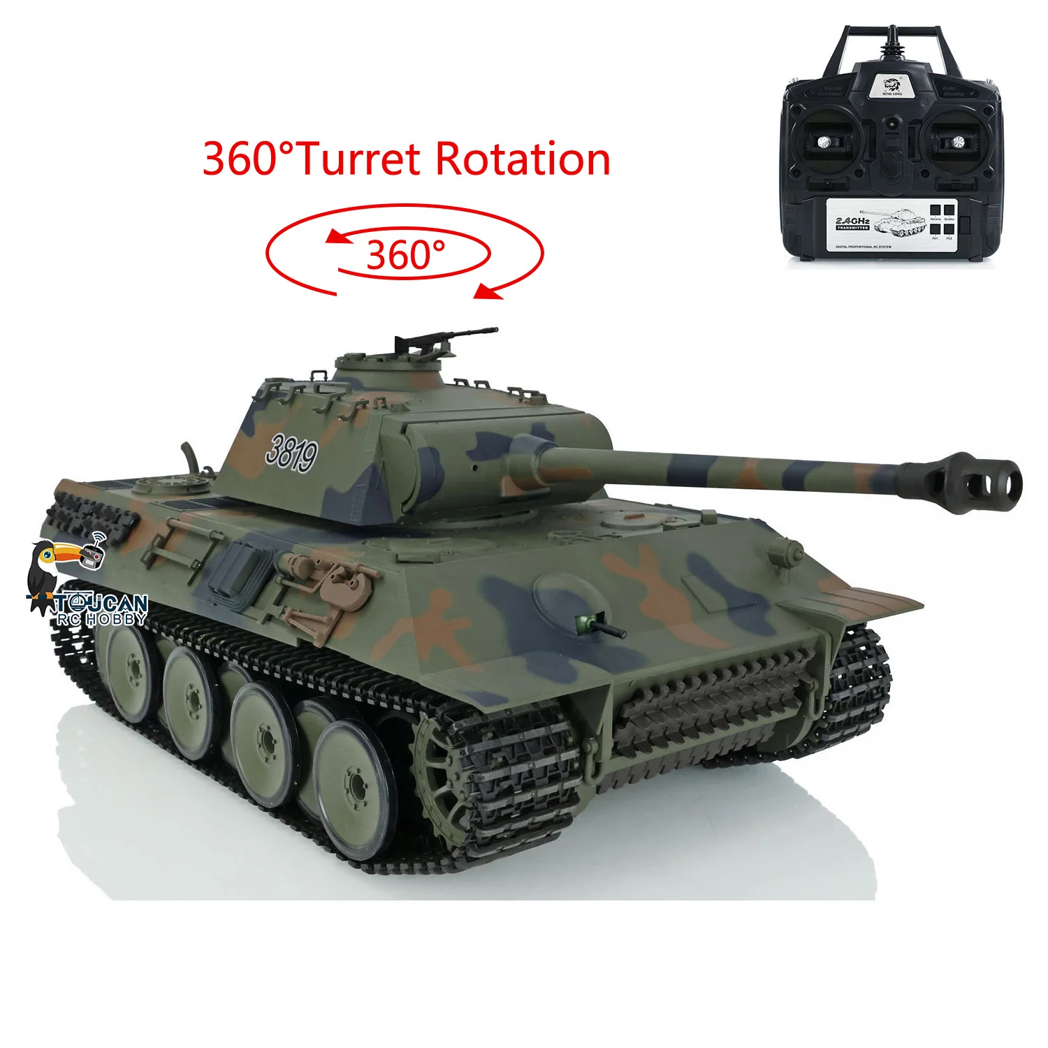 TOUCAN RC Tank 1/16 M26 Walker Bulldog Panther V RTR