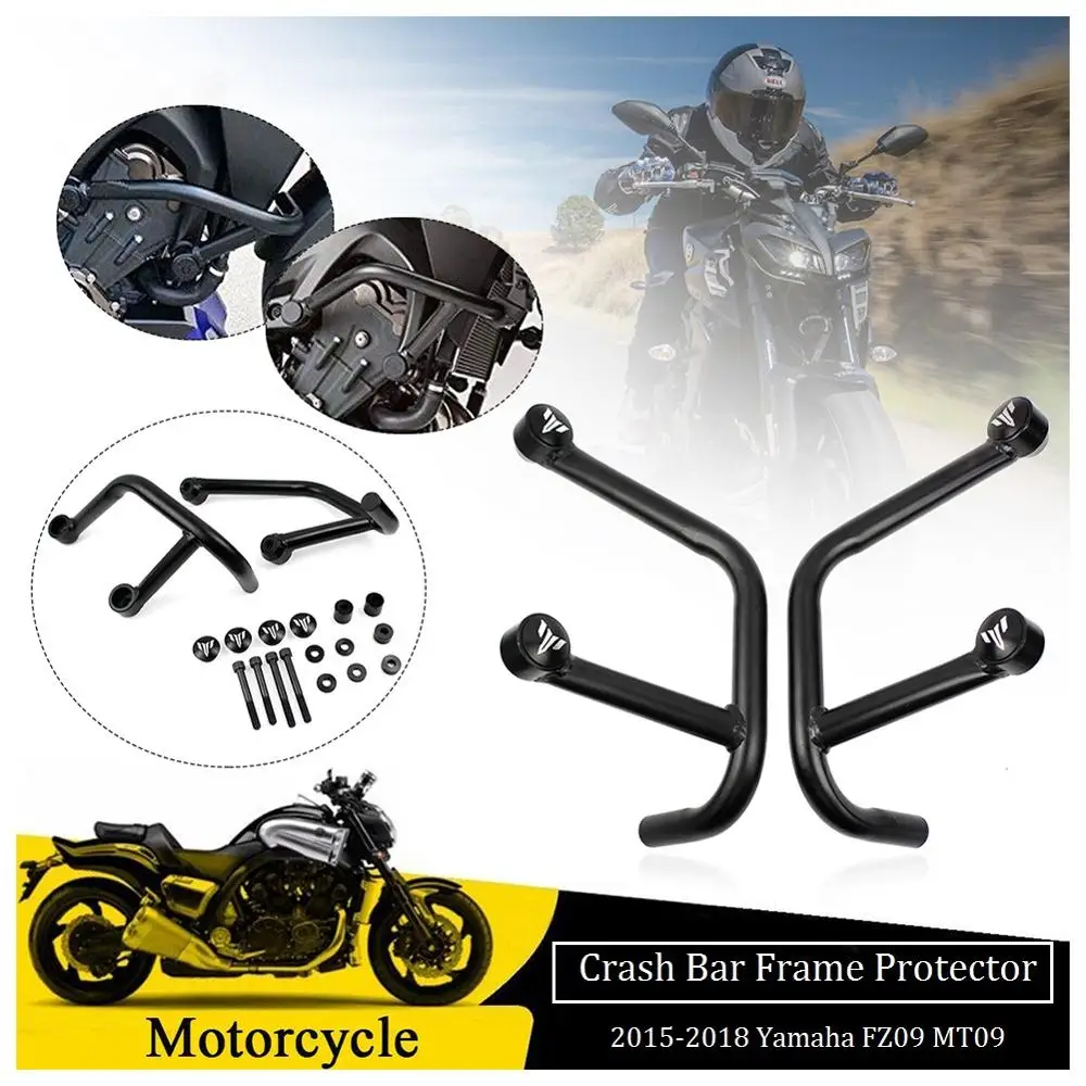 

Front Engine Guard Crash Bars For 2015 2016 2017 2018 Yamaha MT FZ 09 FZ09 MT09 Frame Slider Side Bumper Motorcycle Accessories