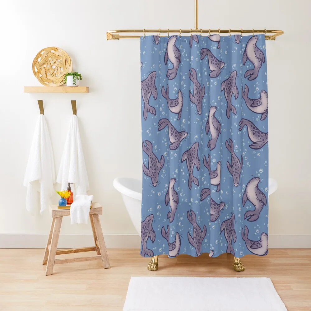 

Swimming Seals Shower Curtain Funny Shower Waterproof Shower And Anti-Mold Waterproof Bathroom Accessorys Curtain