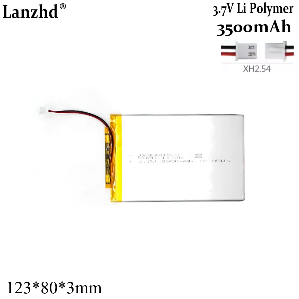 3,7 V lithium-polymeerbatterij voor tabletcomputerbatterij 3080123 3500 mAh Ultradunne polymeerbatterij