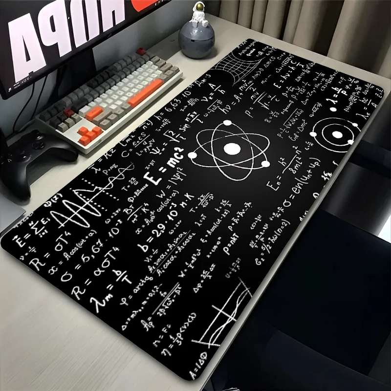 Mouse Pad Black And White Anime Keyboard Rug Laptop Geometric Science Math Formula Mousepad Office PC Gamer Cabinet XXL Desk Mat