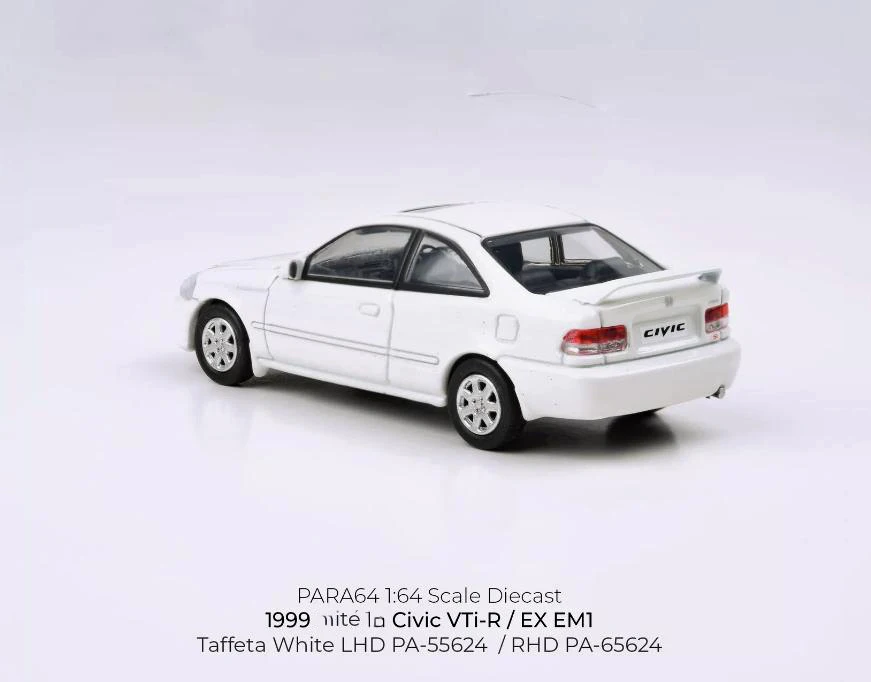 New 1/64 Scale 1999 Civic EM1 By Para6464 Diecast Alloy Toy Cars Simulation Model For Collection gift