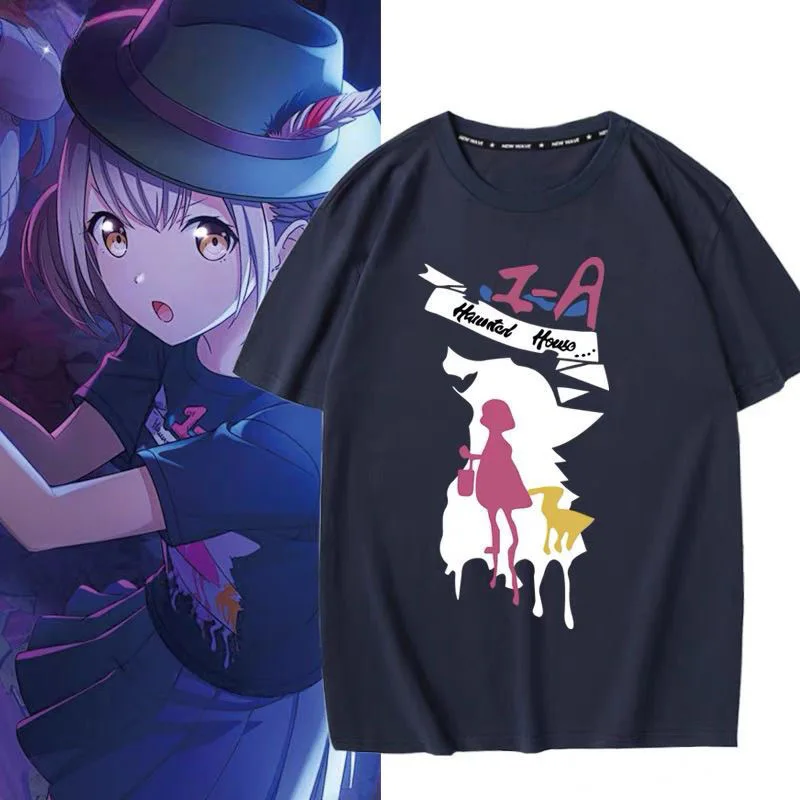 صيف 2025 الخطة العالمية Xiaodou Zexinyu مدرسة قصيرة الأكمام أنيمي تأثيري الملابس الملابس المؤلمة الكرتون تي شيرت